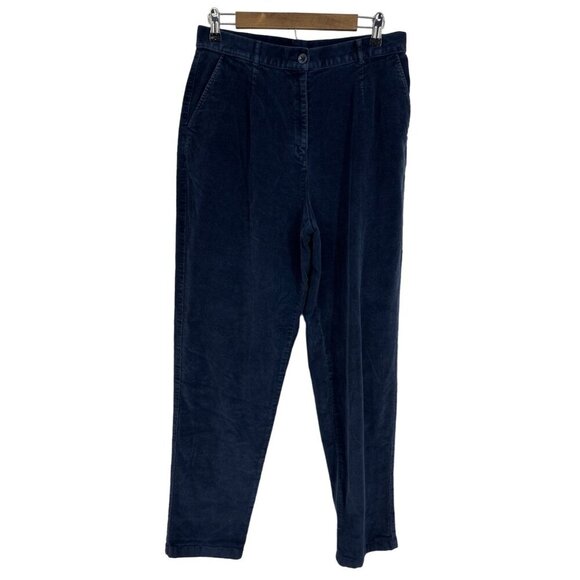 L.L. Bean Blue Original Fit Corduroy Pants Women's Size 14 Tall - Picture 1 of 11